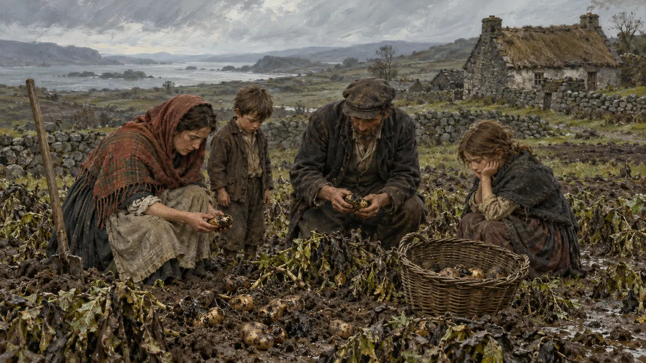 Ilustración de La gran hambruna irlandesa